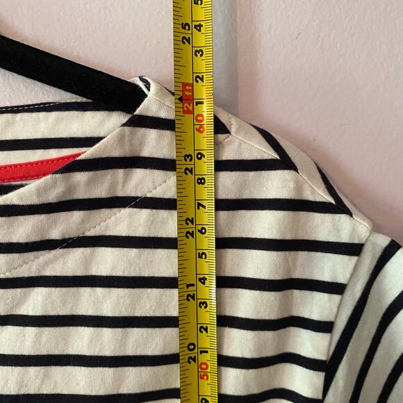 Boden Black White Stripe Boatneck Short Sleeve Shirt Cotton Blend Women's size 6 - Picture 8 of 9